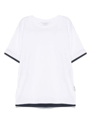 T-shirt per bambino Paolo Pecora Kids bianco con design a strati