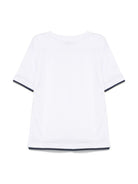 T-shirt per bambino Paolo Pecora Kids bianco con design a strati - Rubino Kids