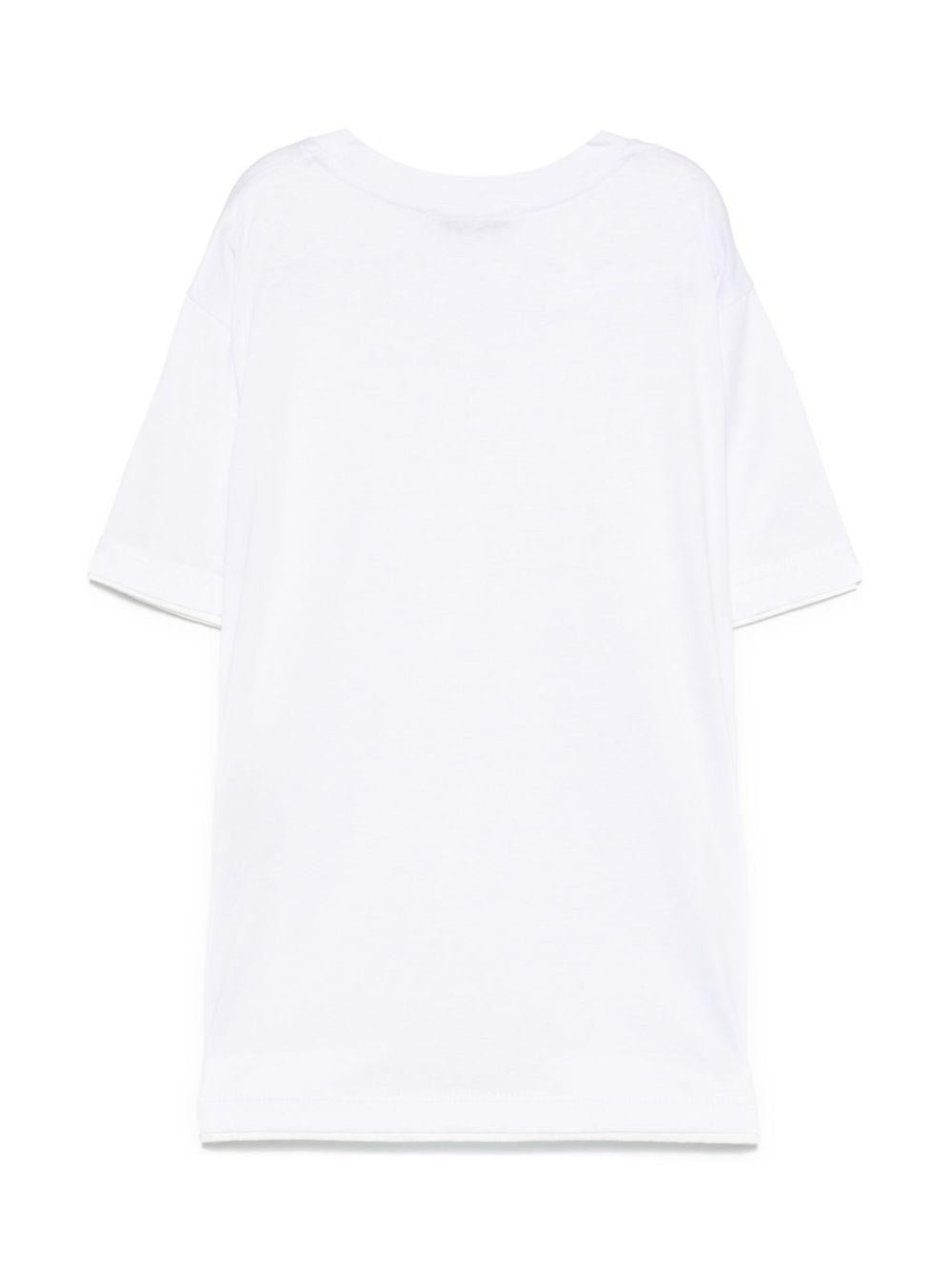 T-shirt per bambino Paolo Pecora Kids bianco con design a strati - Rubino Kids