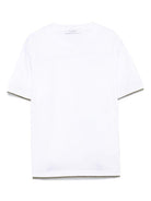 T-shirt per bambino Paolo Pecora Kids bianco con design a strati - Rubino Kids