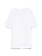 T-shirt per bambino Paolo Pecora Kids bianco con logo ricamato - Rubino Kids