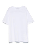 T-shirt per bambino Paolo Pecora Kids bianco con logo ricamato - Rubino Kids