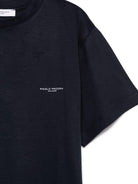 T-shirt per bambino Paolo Pecora Kids blu con logo sul petto - Rubino Kids