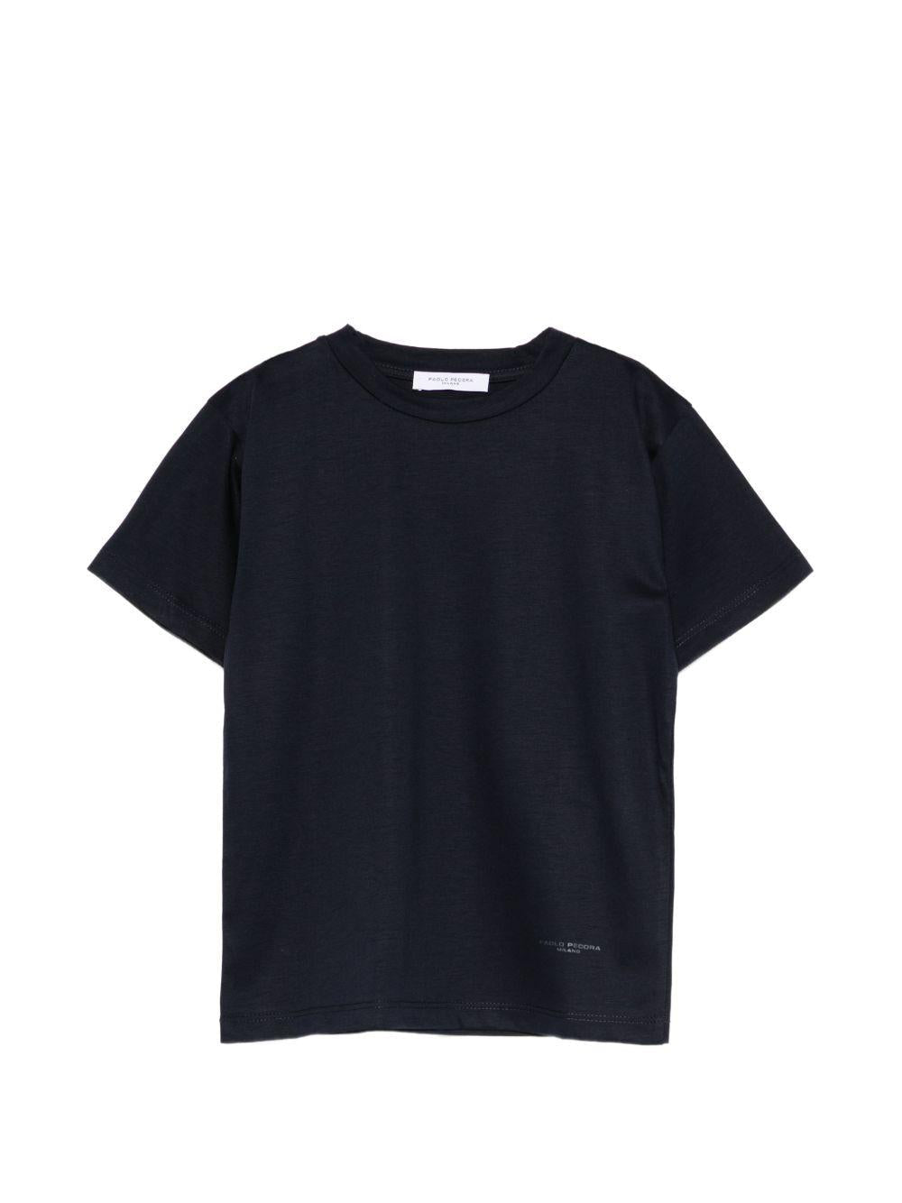 T-shirt per bambino Paolo Pecora Kids blu con maniche corte - Rubino Kids