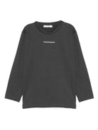 T-shirt per bambino Paolo Pecora Kids grigio a maniche lunghe con logo - Rubino Kids