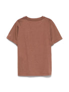 T-shirt per bambino Paolo Pecora Kids marrone con logo ricamato - Rubino Kids