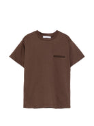 T-shirt per bambino Paolo Pecora Kids marrone con taschino - Rubino Kids