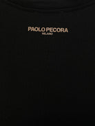 T-shirt per bambino Paolo Pecora Kids nero con logo sul retro - Rubino Kids