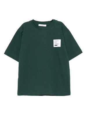 T-shirt per bambino Paolo Pecora Kids verde con applicazione sul petto
