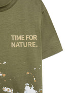 T-shirt per bambino Paolo Pecora Kids verde con stampa grafica - Rubino Kids