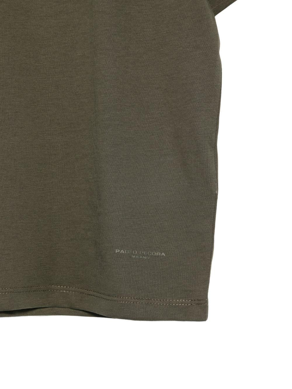 T-shirt per bambino Paolo Pecora Kids verde oliva con maniche corte - Rubino Kids