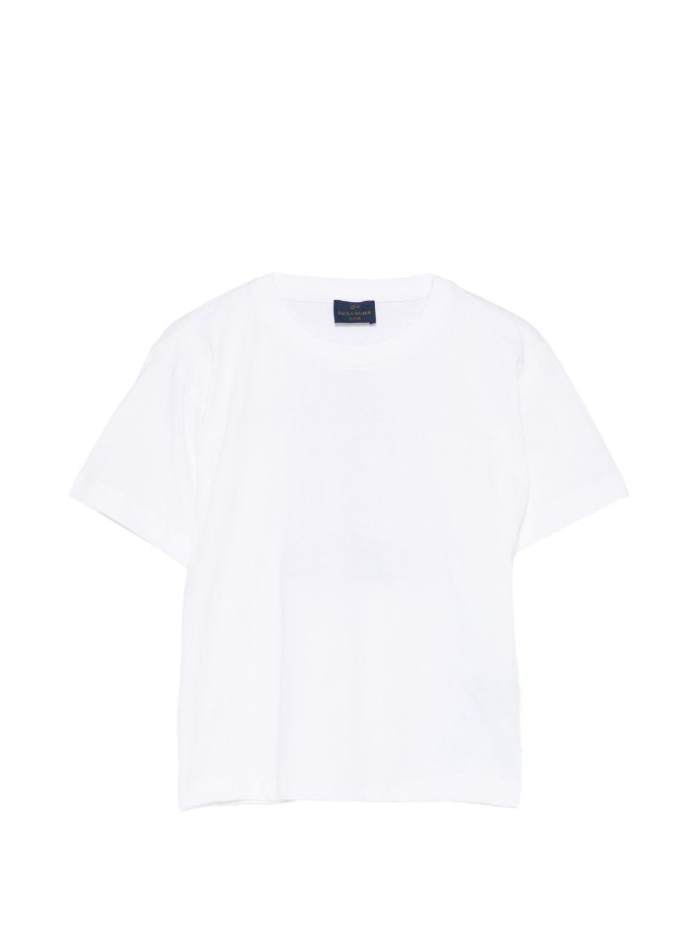 T-shirt per bambino Paul & Shark Kids bianca con stampa grafica sul retro - Rubino Kids