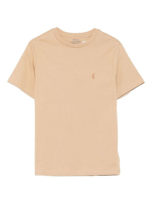 Polo Ralph Lauren Kids beige T-shirt with embroidered logo