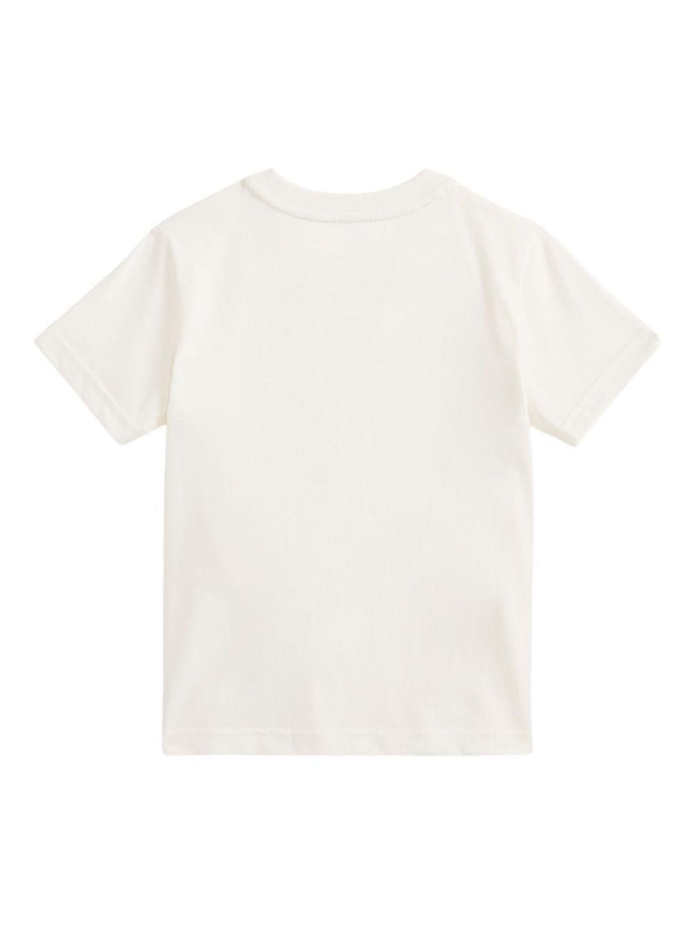 T-shirt per bambino Polo Ralph Lauren Kids bianca con stampa grafica - Rubino Kids