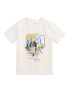T-shirt per bambino Polo Ralph Lauren Kids bianca con stampa grafica - Rubino Kids