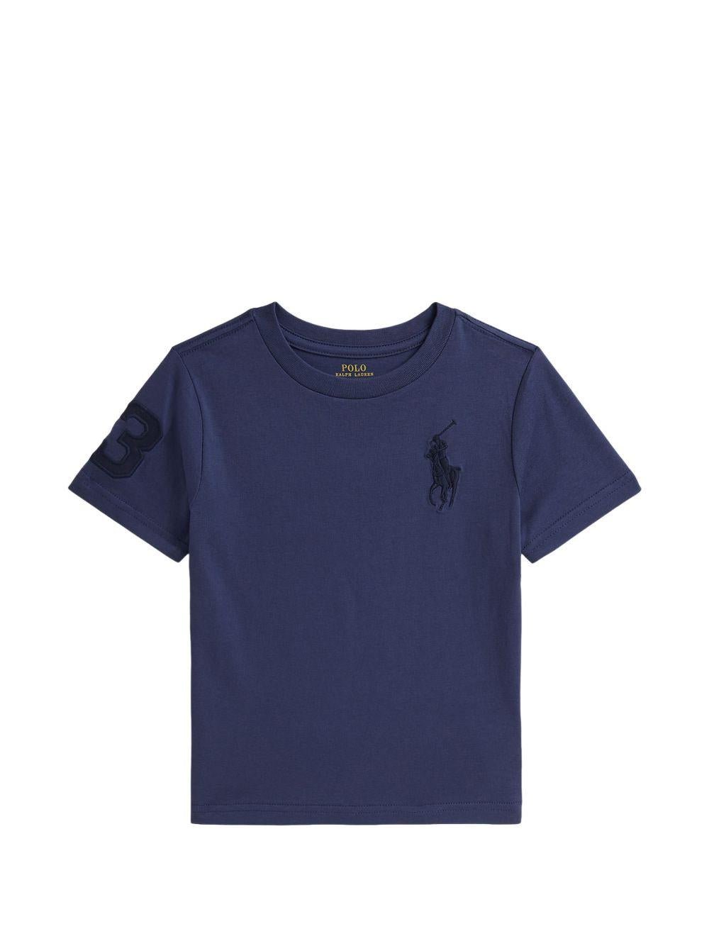 T-shirt per bambino Polo Ralph Lauren Kids blu con motivo Polo Pony - Rubino Kids