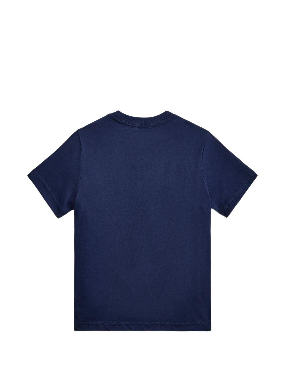 T-shirt per bambino Polo Ralph Lauren Kids blu con stampa Polo Bear - Rubino Kids