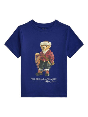 Polo Ralph Lauren Kids Blue Polo Bear Print T-Shirt