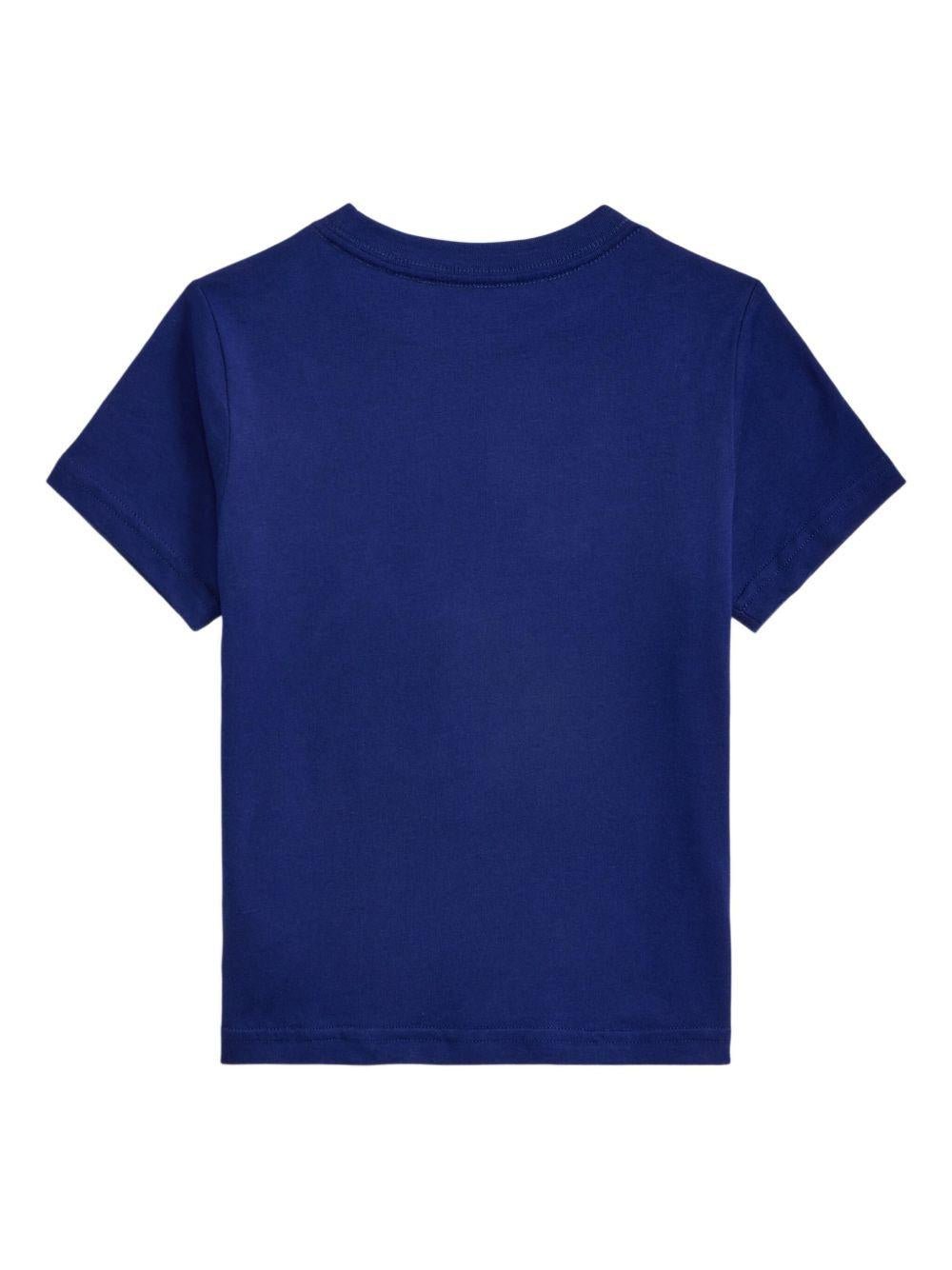 T-shirt per bambino Polo Ralph Lauren Kids blu con stampa Polo Bear - Rubino Kids