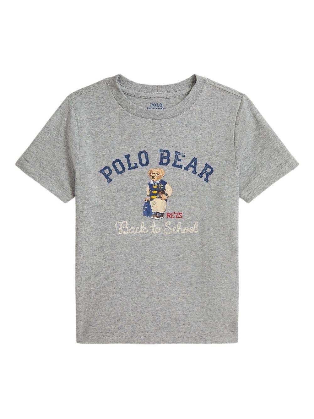 T-shirt per bambino Polo Ralph Lauren Kids grigia con motivo Polo Bear - Rubino Kids
