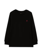 T-shirt per bambino Polo Ralph Lauren Kids nera con caratteristico motivo Polo Pony - Rubino Kids