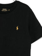 T-shirt per bambino Polo Ralph Lauren Kids nera con logo ricamato - Rubino Kids