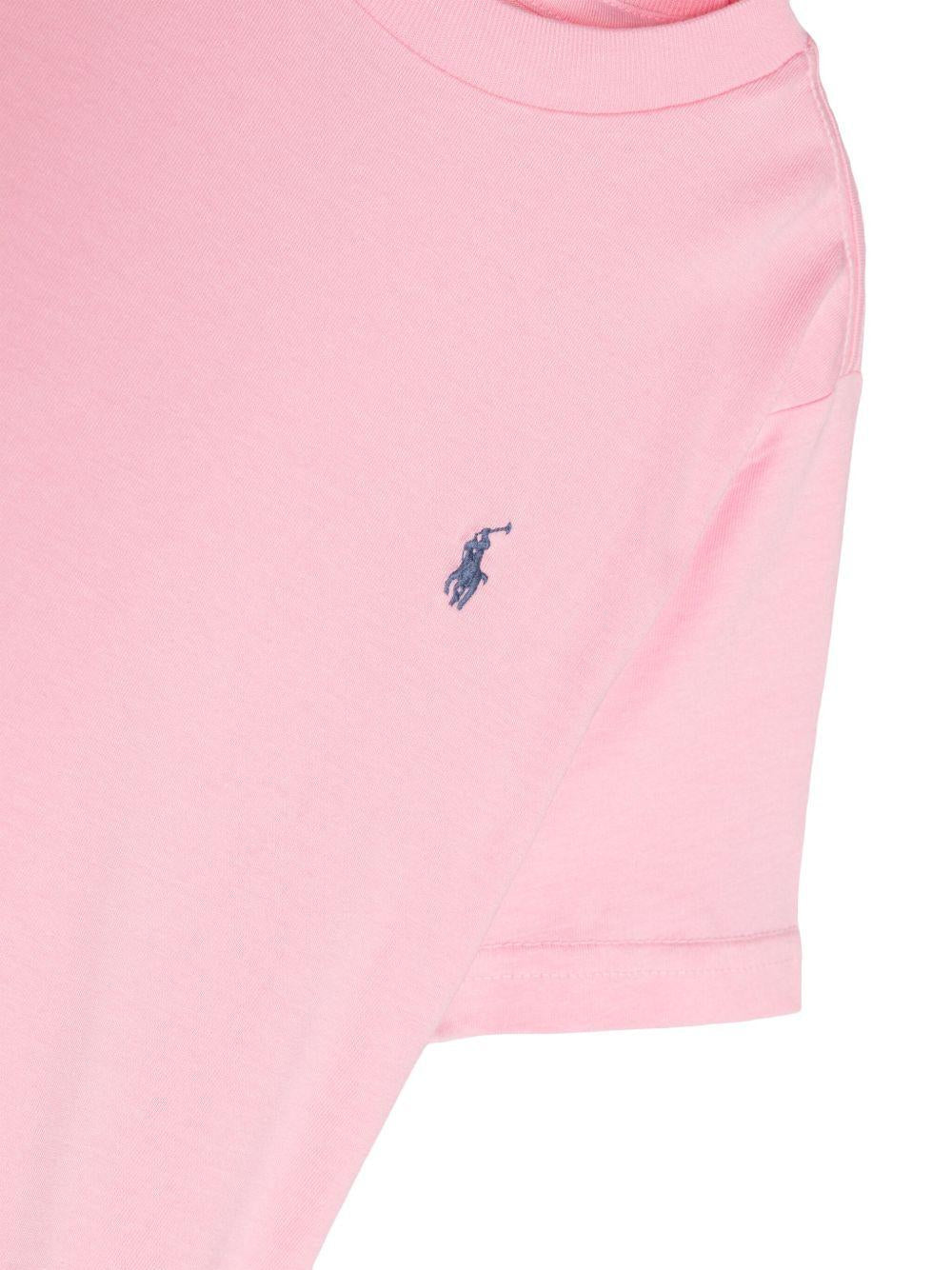 T-shirt per bambino Polo Ralph Lauren Kids rosa con ricamo Polo Pony - Rubino Kids