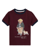 T-shirt per bambino Polo Ralph Lauren Kids rossa con stampa orso - Rubino Kids