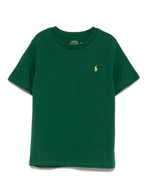 T-shirt per bambino Polo Ralph Lauren Kids verde con logo sul davanti