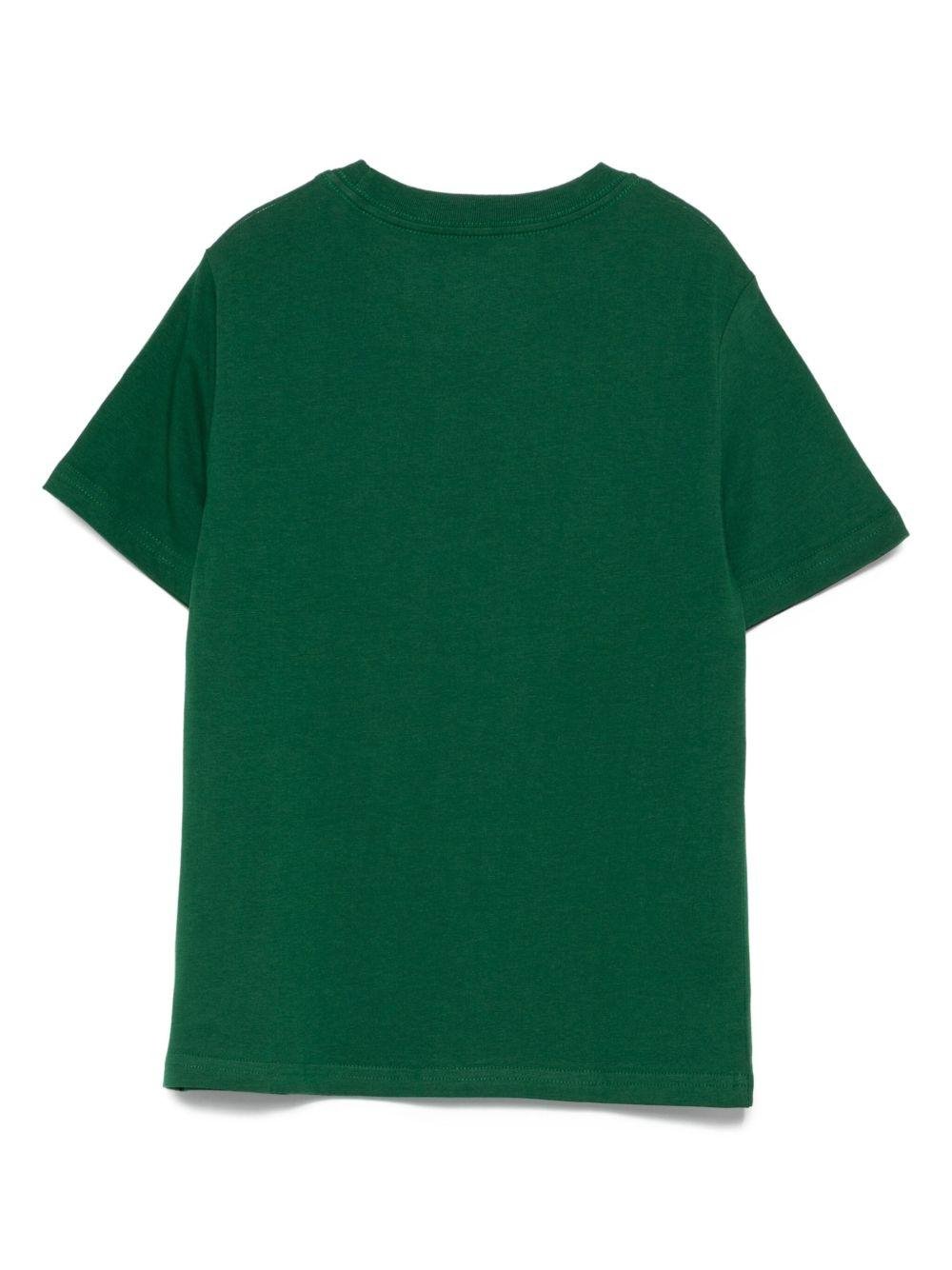 T-shirt per bambino Polo Ralph Lauren Kids verde con logo sul davanti - Rubino Kids