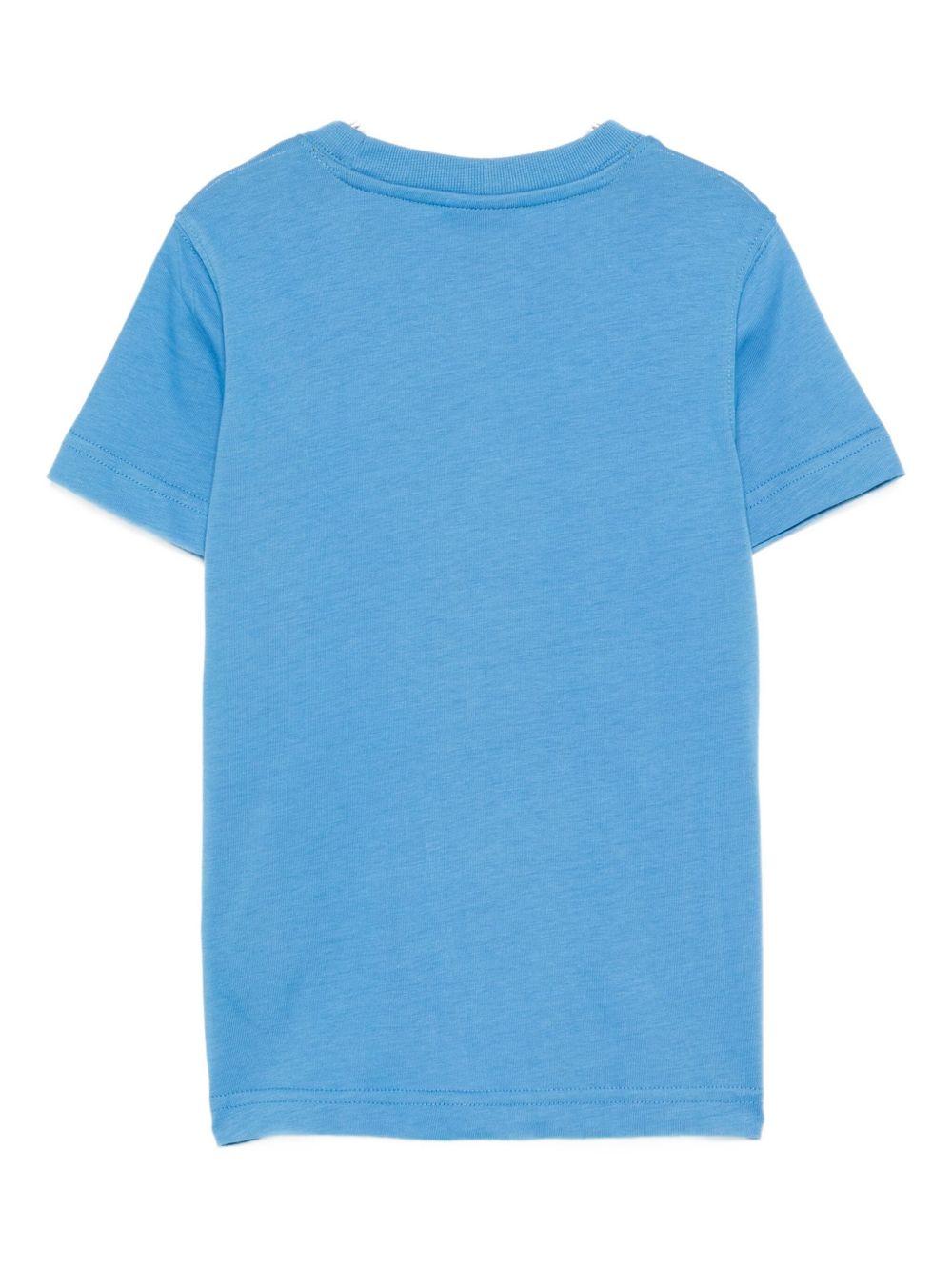 T-shirt per bambino Scotch & Soda Kids azzurra con stampa del logo - Rubino Kids