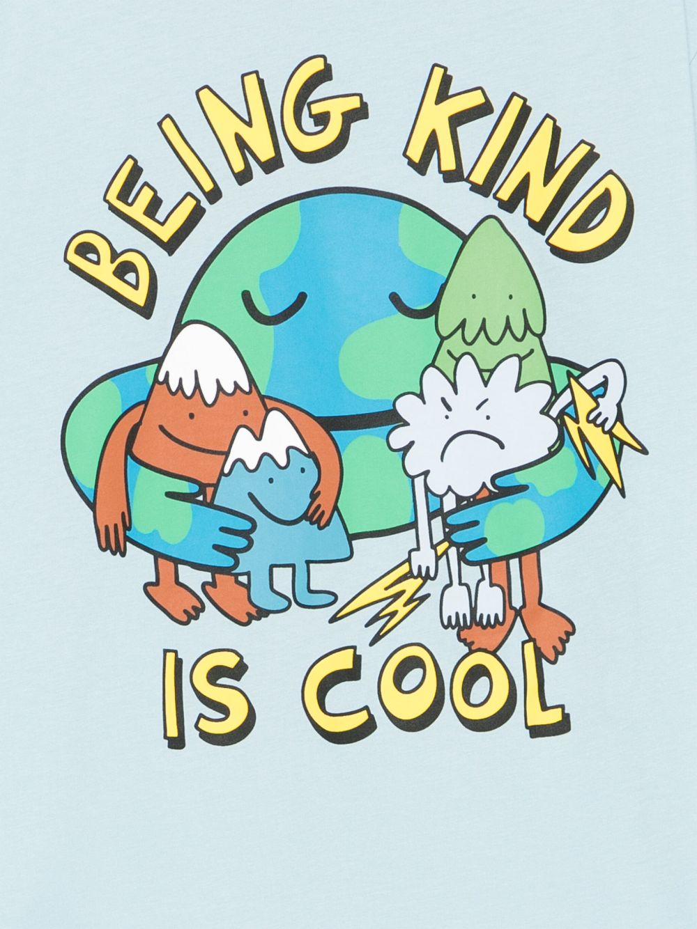 T-shirt per bambino Stella McCartney Kids azzurro con stampa grafica - Rubino Kids