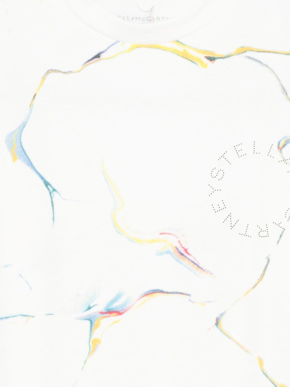 T-shirt per bambino Stella McCartney Kids bianca con dettagli grafici - Rubino Kids