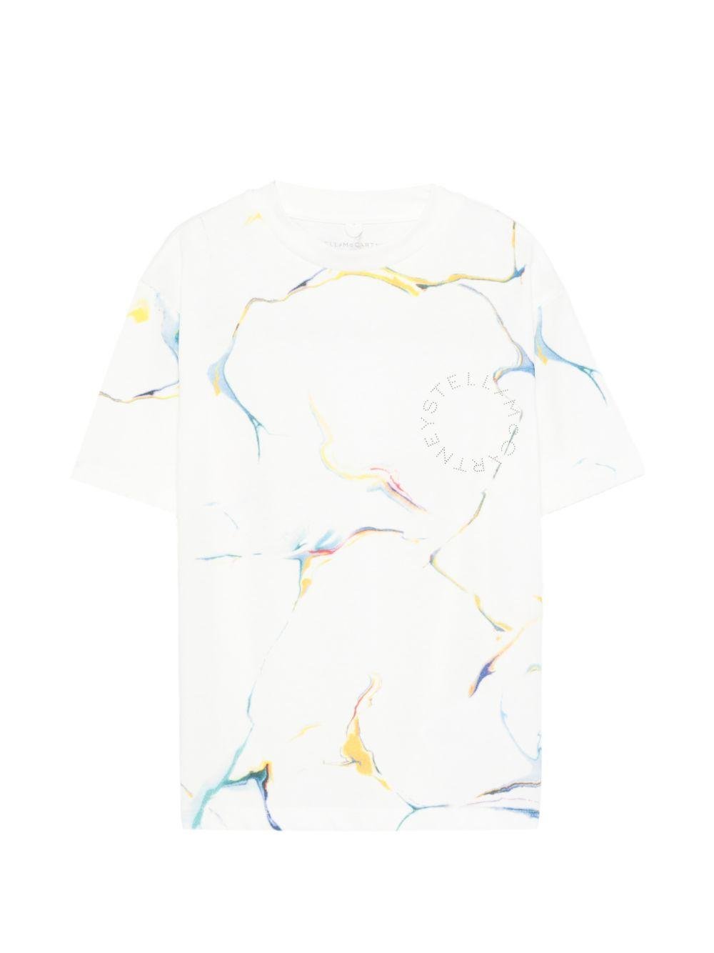 T-shirt per bambino Stella McCartney Kids bianca con dettagli grafici - Rubino Kids