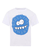 T-shirt per bambino Stella McCartney Kids bianca con faccia da mostro - Rubino Kids