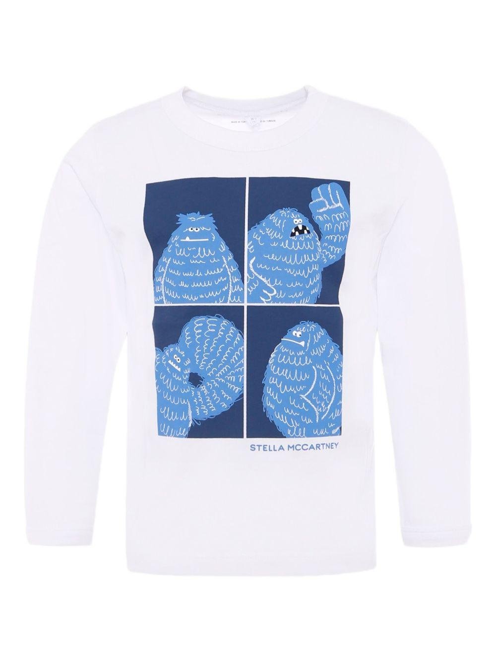 T-shirt per bambino Stella McCartney Kids bianco a maniche lunghe - Rubino Kids