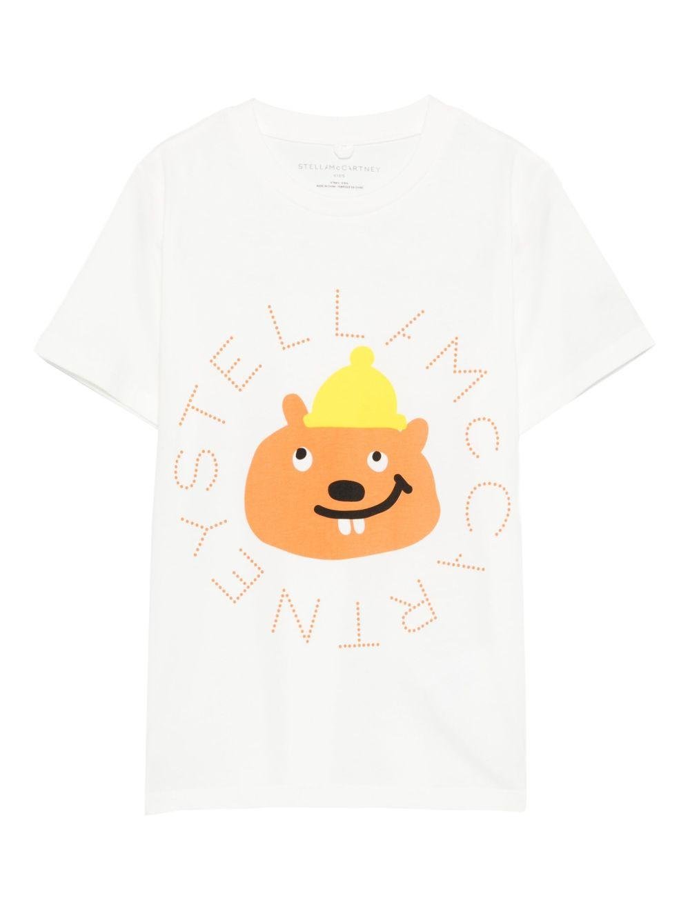 T-shirt per bambino Stella McCartney Kids bianco con stampa grafica - Rubino Kids