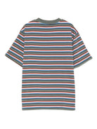 T-shirt per bambino Stella McCartney Kids multicolore con logo a righe - Rubino Kids