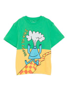 T-shirt per bambino Stella McCartney Kids verde con stampa grafica - Rubino Kids