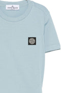 T-shirt per bambino Stone Island Junior azzurro con toppa con logo - Rubino Kids