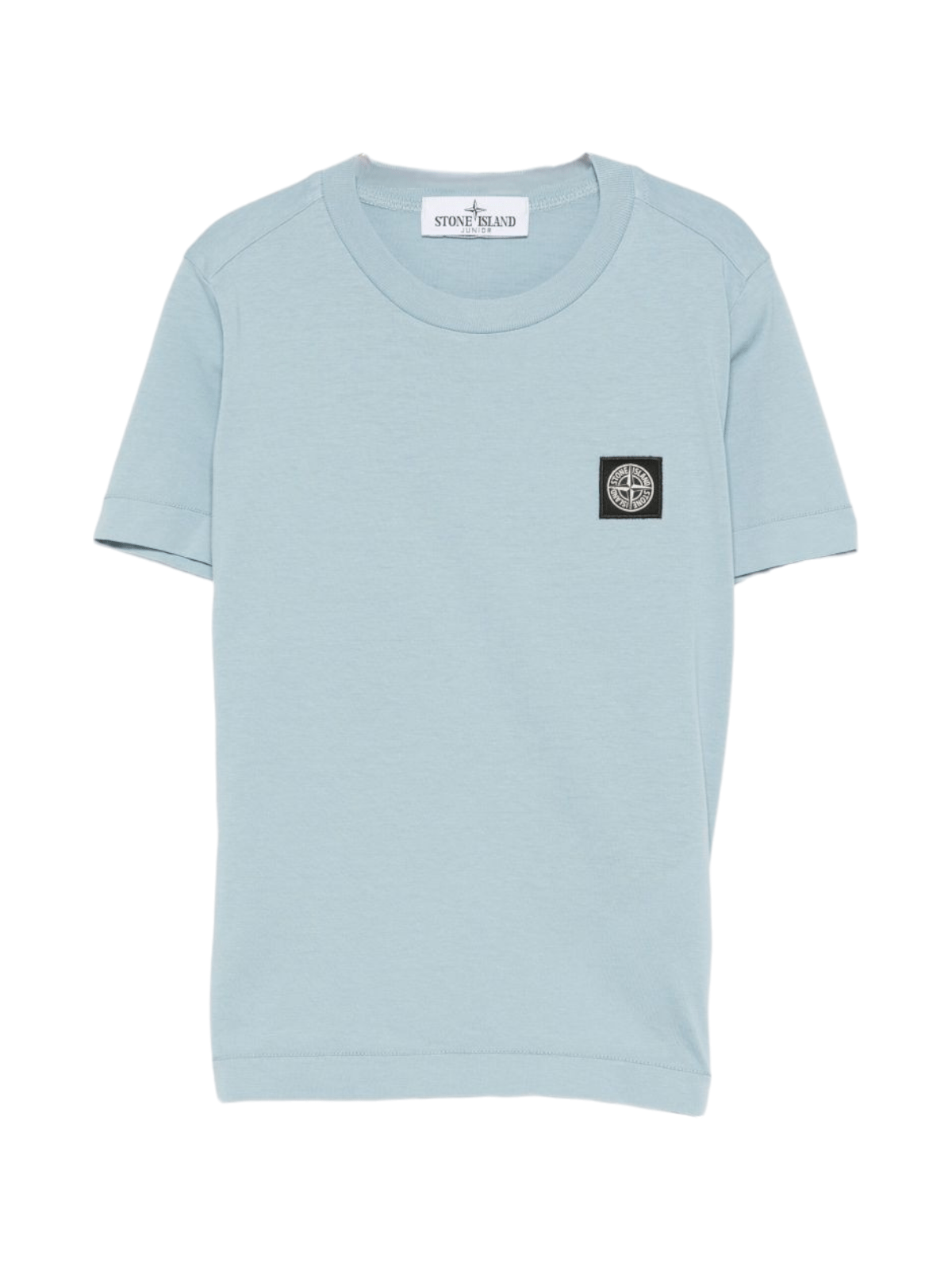 T-shirt per bambino Stone Island Junior azzurro con toppa con logo - Rubino Kids