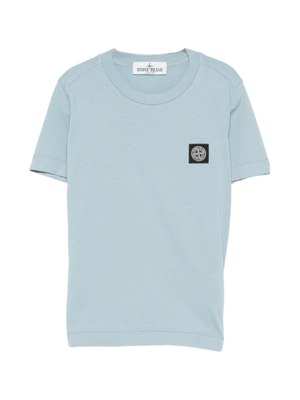 T-shirt per bambino Stone Island Junior azzurro con toppa con logo