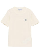 T-shirt per bambino Stone Island Junior beige con logo sul davanti - Rubino Kids