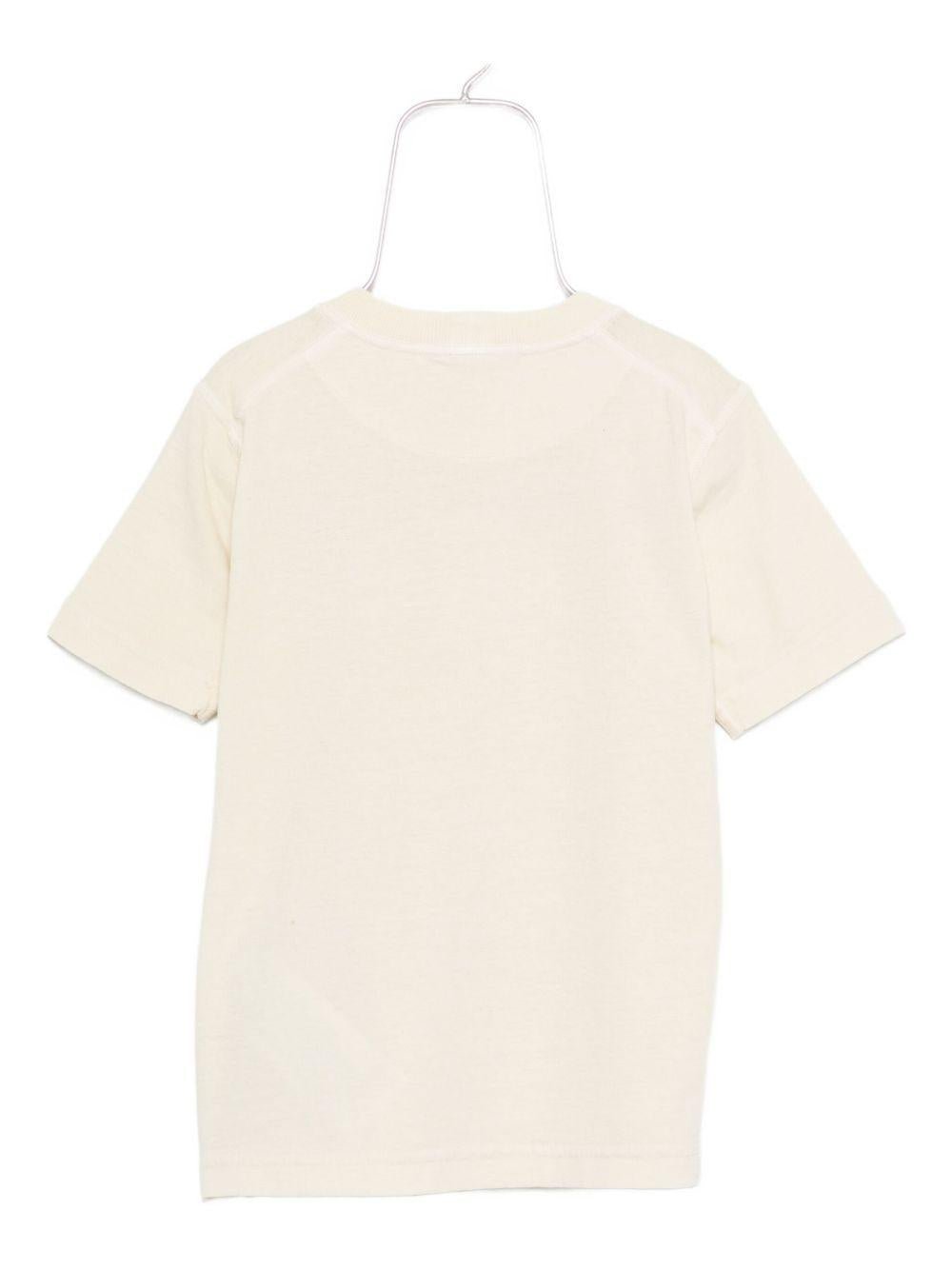 T-shirt per bambino Stone Island Junior beige con logo sul davanti - Rubino Kids