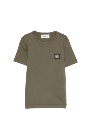 Stone Island Junior green T-shirt with compass patch for boys