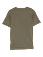 T-shirt per bambino Stone Island Junior verde con toppa a forma di bussola - Rubino Kids