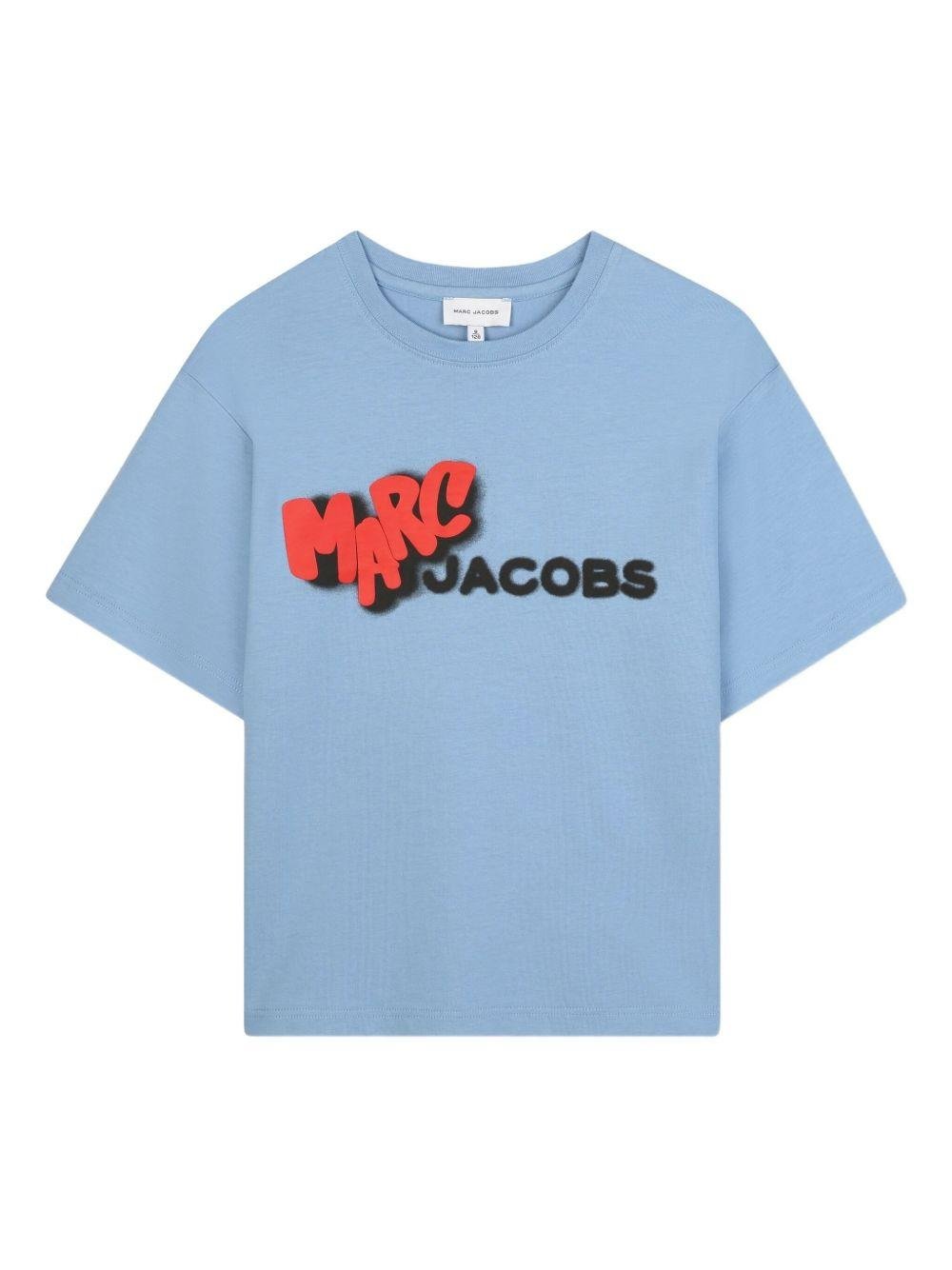 T-shirt per bambino The Marc Jacobs Kids azzurro con logo - Rubino Kids