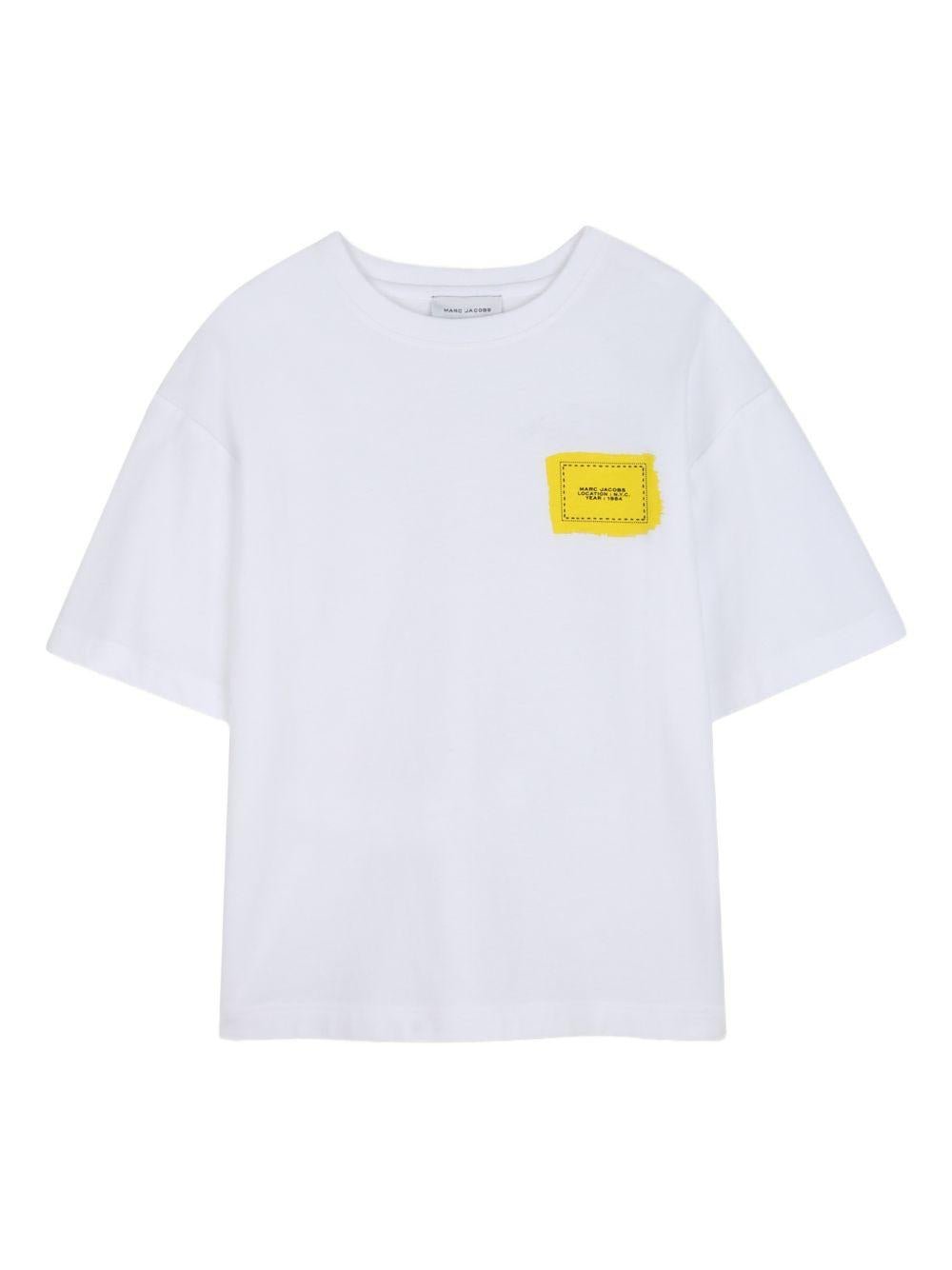 T-shirt per bambino The Marc Jacobs Kids bianca con stampa grafica sul retro - Rubino Kids