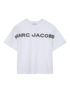 T-shirt per bambino The Marc Jacobs Kids bianca con stampa logo - Rubino Kids