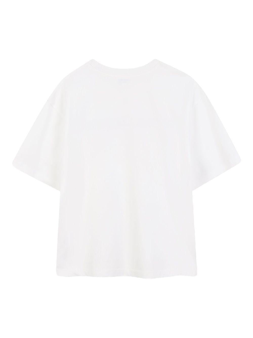 T-shirt per bambino The Marc Jacobs Kids bianco con logo sul davanti - Rubino Kids